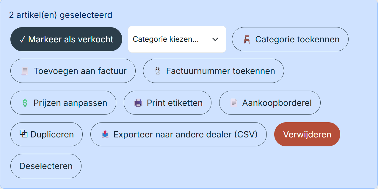Stap 5 — Eén borderel voor een hele inboedel