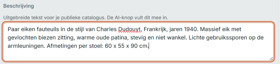 Stap 4 — Schrijf een uitgebreide omschrijving